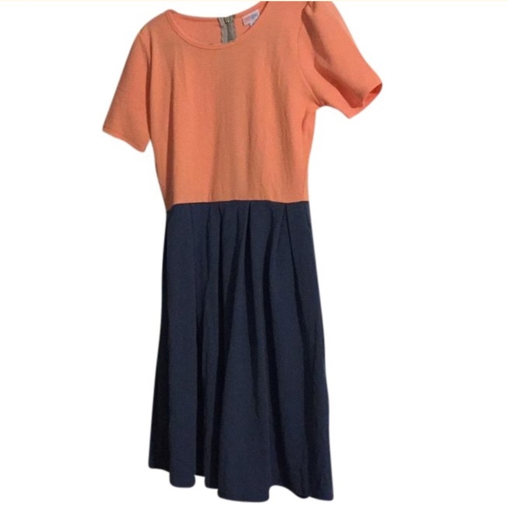 LuLaRoe Multicolor Amelia Mid-length Short Casual Dress Size 16 (XL, Plu…